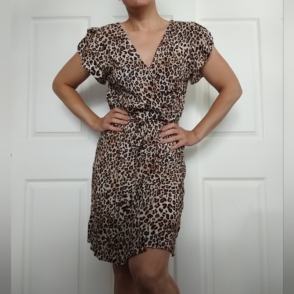 Velvet by Graham & Spencer Leopard Print Midi Dress